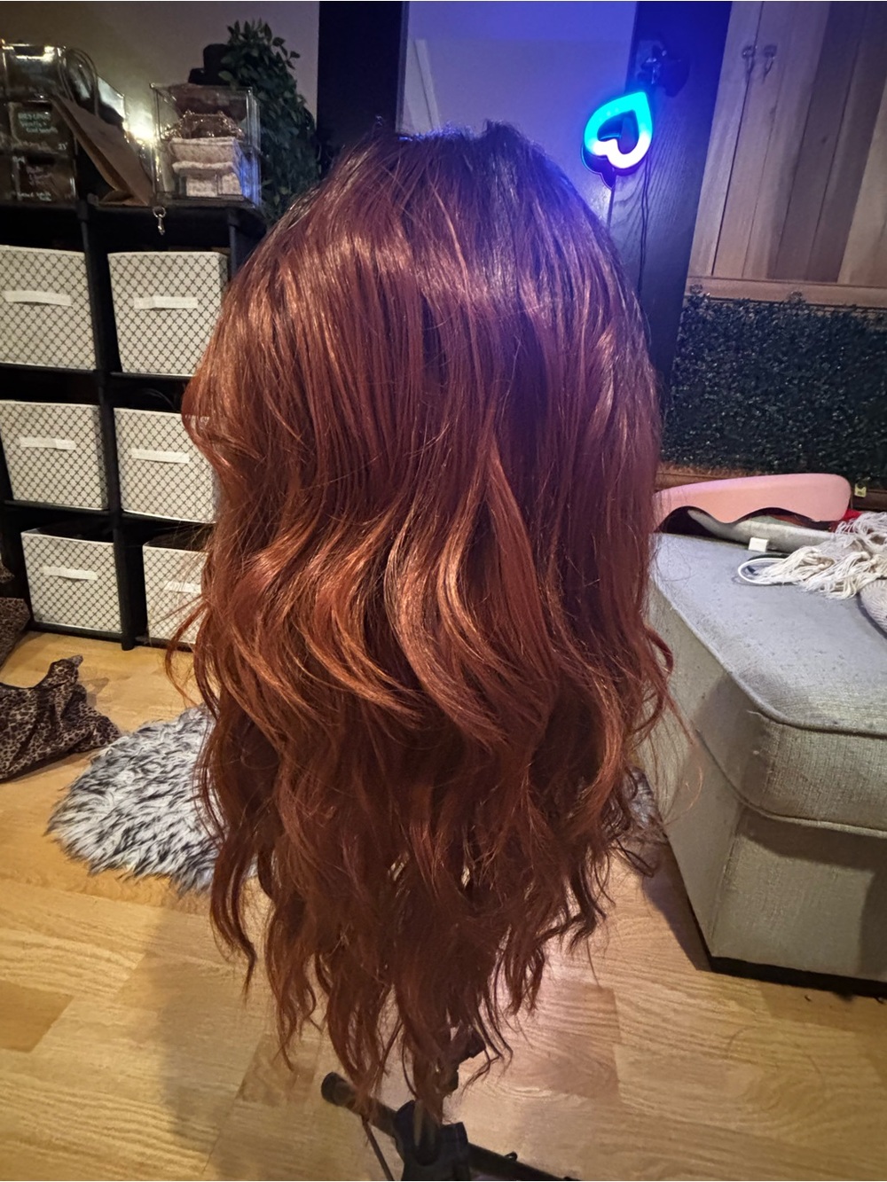 CSC Luxury Wavy Lace Front Wig in Red-Brown Ombre